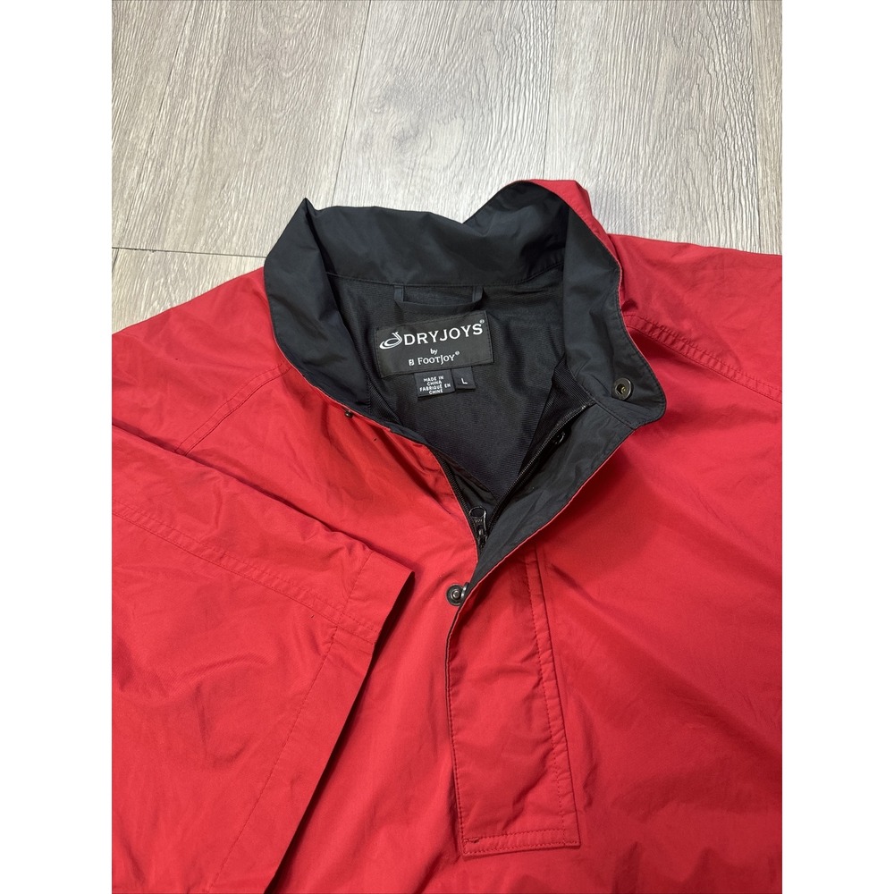Footjoy DryJoys Men's L Large Short Sleeve Jacket Golf WIndbreaker Red‎